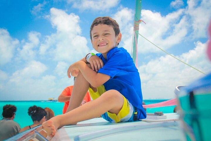 Cancun catamancruise van een halve dag naar Isla Mujeres