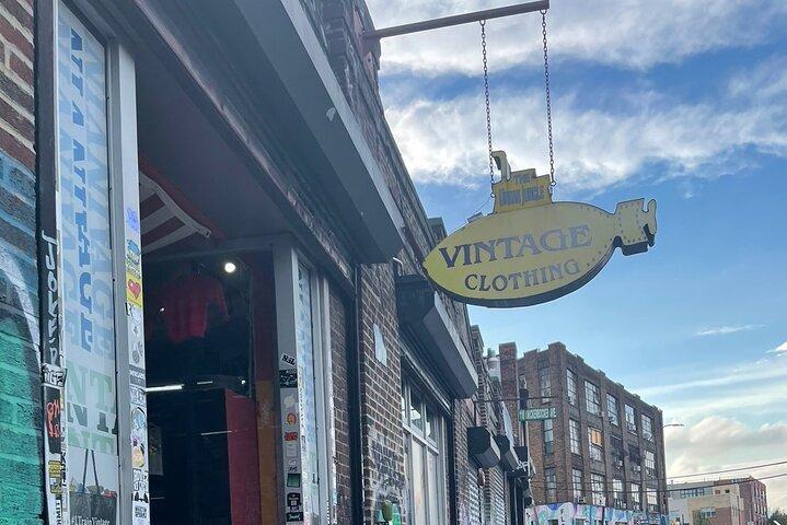 Visite à pied vintage et shopping d'occasion à travers Brooklyn, NYC