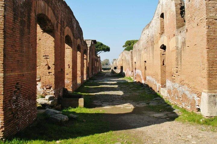 Ancient Rome at Ostia Antica: Ticket, Golf Cart Tour & Aperitivo