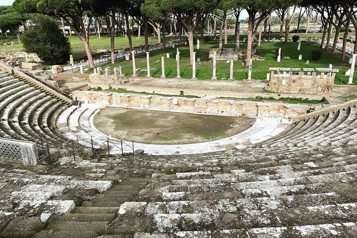 Ancient Rome at Ostia Antica: Ticket, Golf Cart Tour & Aperitivo