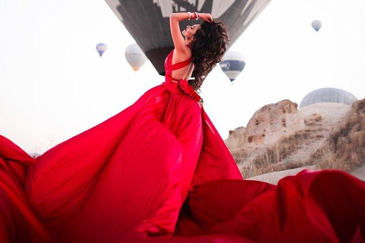 Servizio fotografico professionale con vista sulle mongolfiere in Cappadocia