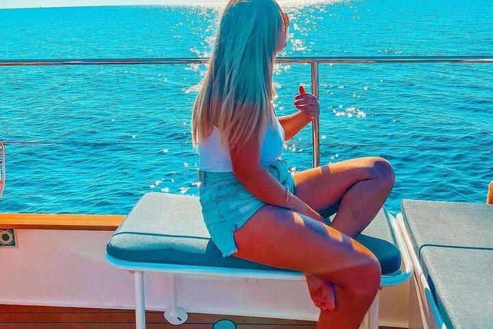 Catamaran ride and swim stop from the port of Valencia