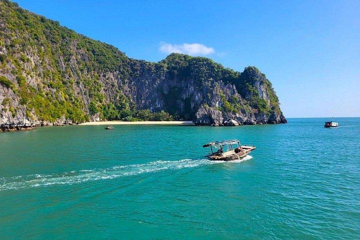 猫バから：ボートツアーでランハ湾へカヤック、サイクリング、ランチ付き