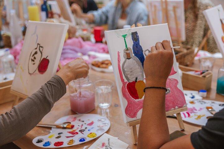 Malworkshop mit Wein und griechischen Vorspeisen