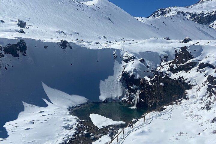 Picnic privato Embalse del Yeso sulle montagne delle Ande da Santiago