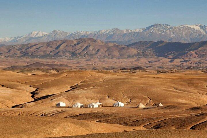 Dinner & Camel ride in Agafay Desert with transport