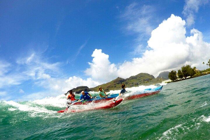 Auslegerkanu-Surfen am Kalapaki Beach