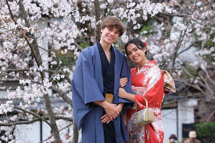 Kyoto Kimono Aluguel de temporada mimosa Plano de Casal Kimono Yukata Aluguel de temporada