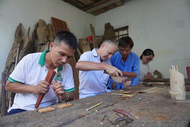 Tour de artesanías de cerámica, carpintería y pueblos de vegetales de Hoi An