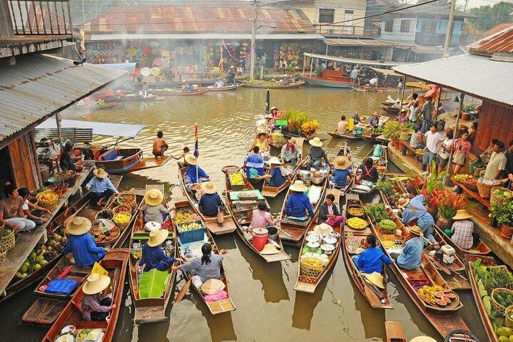 Tour Privado ao Mercado de Trem Maeklong e Mercado Flutuante