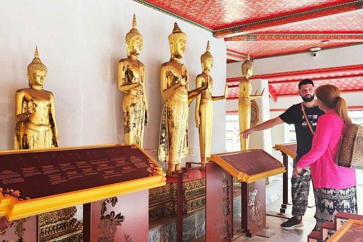 Mercados de templos históricos de Bangkok e degustação de comida