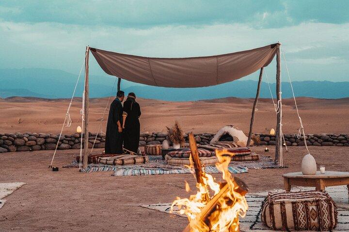Private Agafay Desert Sunset Camel Trek with Tea & Water
