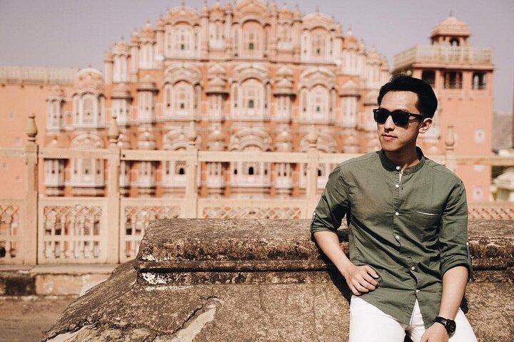 Privé Jaipur Pink City Tour per auto en chauffeur met een gids