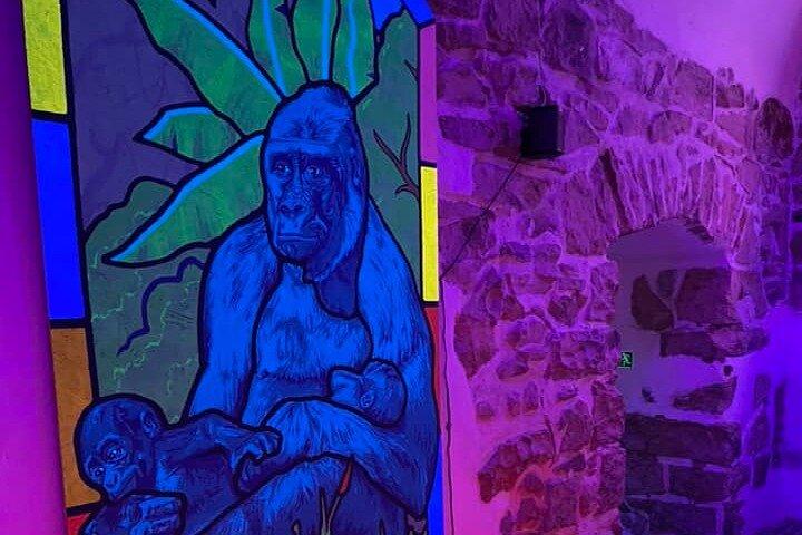 Ingresso para o minigolfe de luz negra de Praga