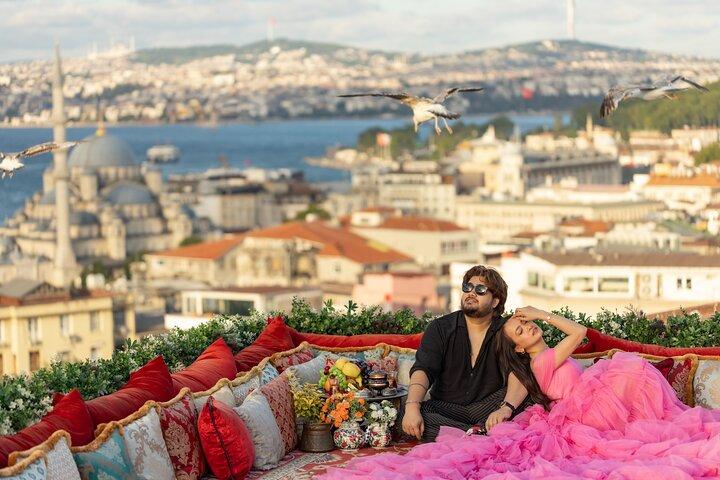 イスタンブールで象徴的なフライングドレス屋上撮影（3コンセプト）