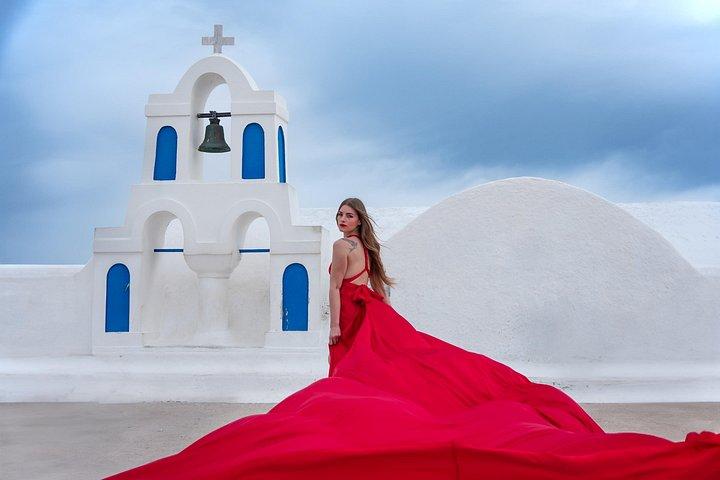 フライングドレス撮影 santorini Oia (スキップ・ザ・ライン)