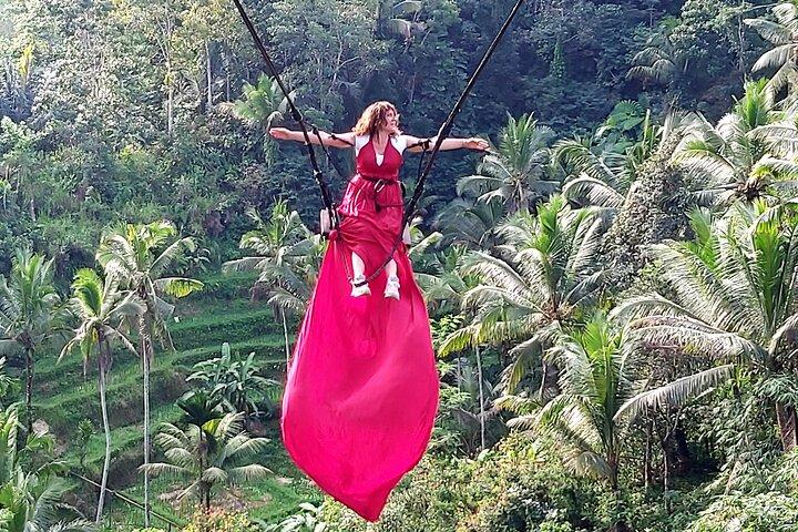 Ubud Private Tour: Vandfald, tempel, ris terrasse og swing
