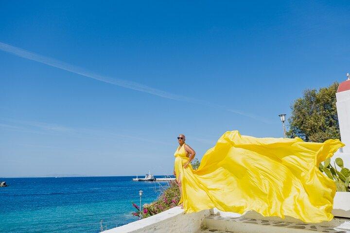 Vestido voador Fotografia Santorini & Vídeos