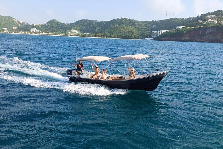 Croisière avec tuba de 4 heures vers les sculptures sous-marines avec des chiens de bateau
