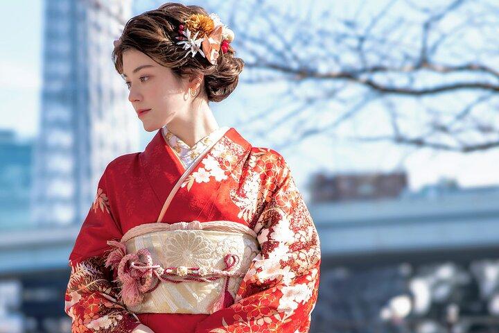 Tokio Auténtico Kimono de alquiler en Asakusa con opción de fotografía