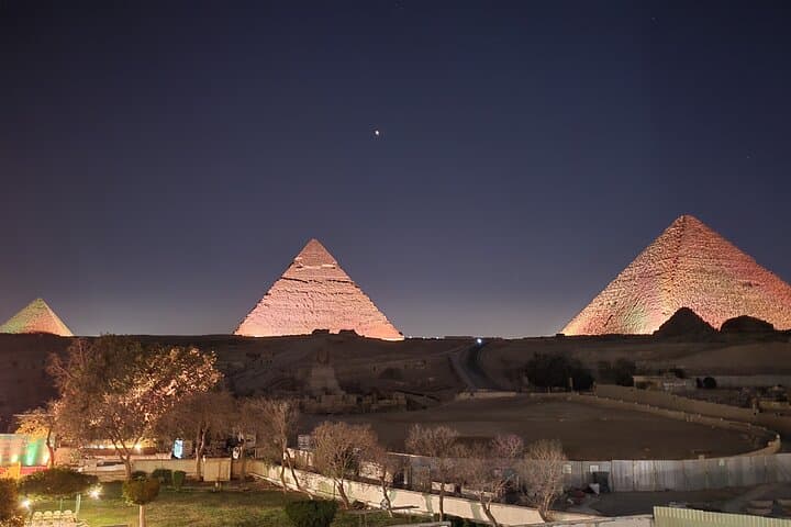 Giza Pyramids at night Sound and Light Show With Dinner