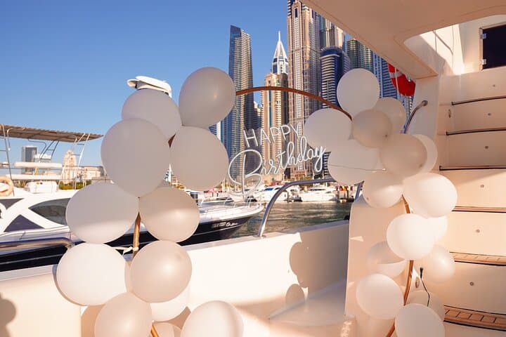 2 Hour Luxury Birthday Celebration on a Yacht in Dubai