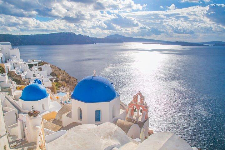 Excursão Terrestre Exclusiva: Cênica Santorini, Compras e Vinícola