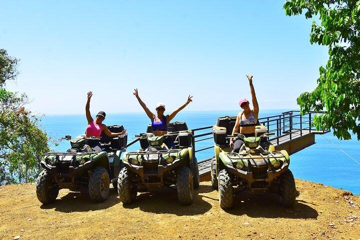 Ocean View Zip Line + 3 timmars ATV & Waterfalls Combo Tour