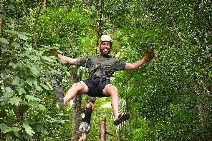 Aventure tout compris en VTT, tyroliennes et cénotes à Cancun