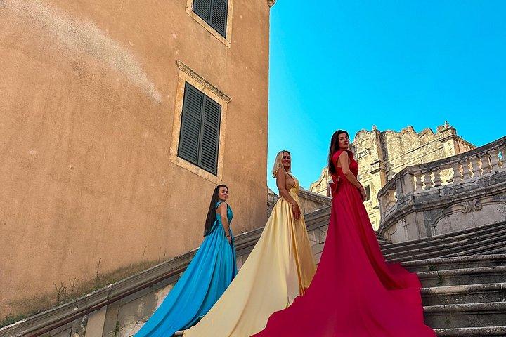 ドゥブロヴニクでの空飛ぶドレスの写真撮影