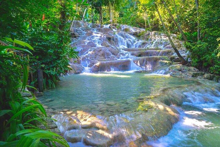 Cataratas del río Dunn, rafting en bambú y paseo en vehículos todo terreno desde Montego Bay