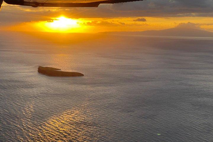 ロマンチックサンセットシャンパン - プライベート - マウイ航空ツアー：親密で壮観！