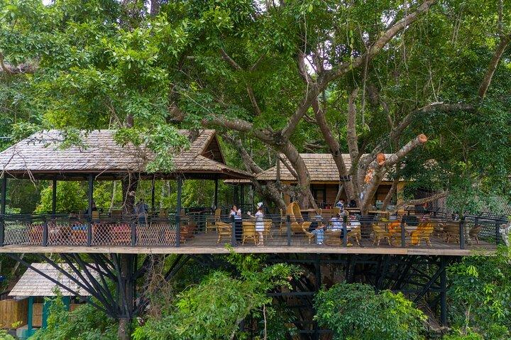 Kuang Si Vandfald, Tree Top Café, Ziplining med frokost