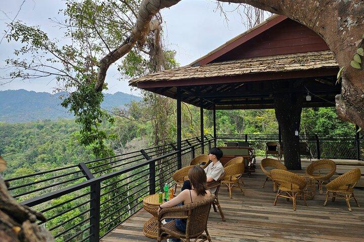 Kuang Si Vandfald, Tree Top Café, Ziplining med frokost