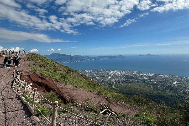 ナポリ発：ポンペイ遺跡とベスビオ山を巡る半日ツアー