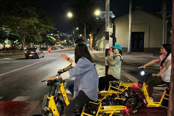 Medellin Night E-Bike Tour with Gourmet Dinner Included