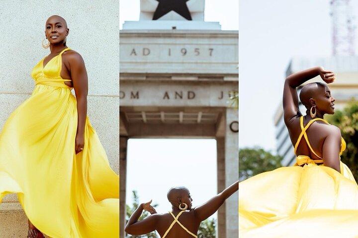 アクラでの豪華なフライングドレスの写真撮影