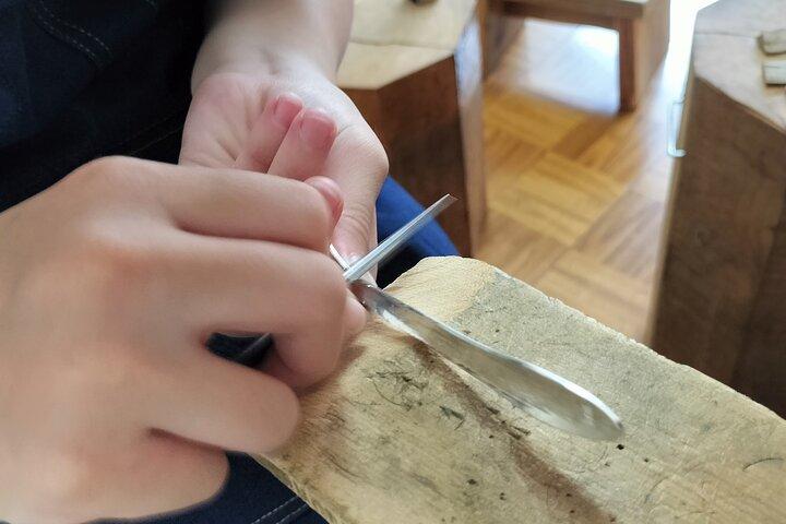 京都で純銀スプーン作り体験