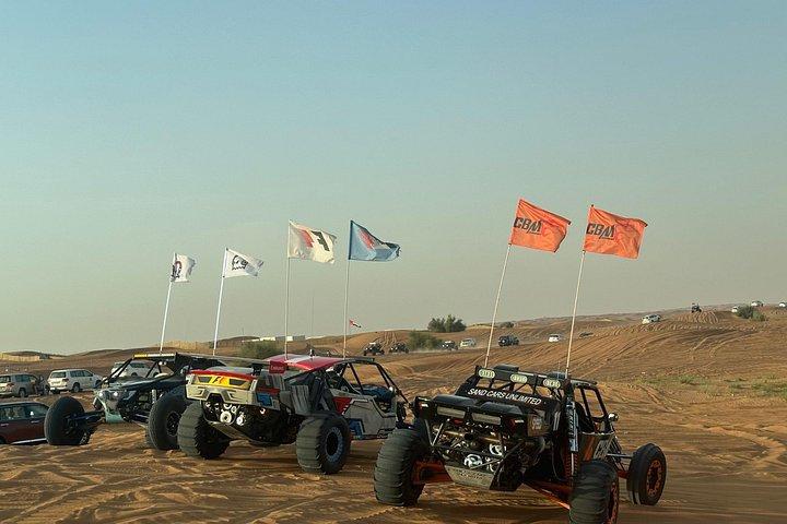 Premium Desert safari With Dune buggy camel ride BBQ dinner