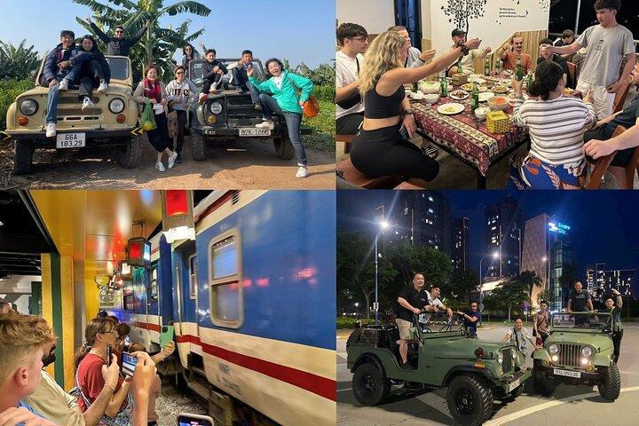 Hanoi Jeep By Night Street Eten Tour en Train Street Experience