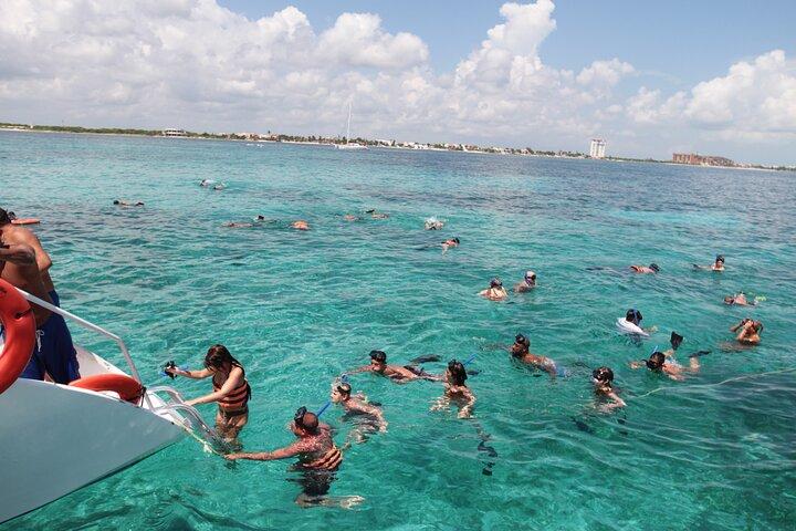 2 Eiland avontuur: Contoy & Mujeres met snorkelen & open bar