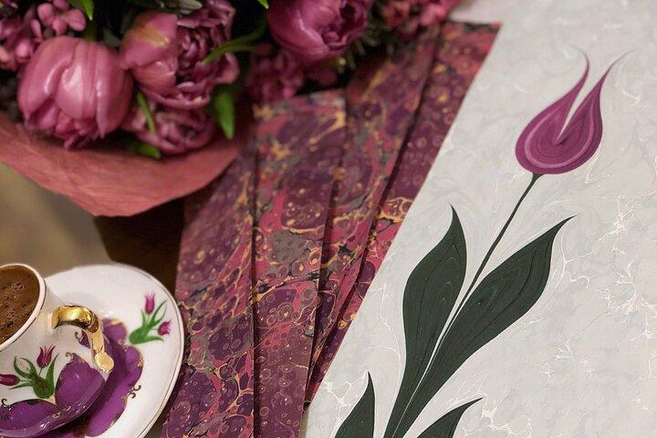 Turkish Marbling Paper,Tile, Illumination,Miniatur Workshops