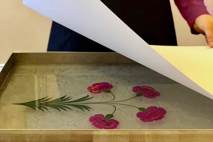 Turkish Marbling Paper,Tile, Illumination,Miniatur Workshops