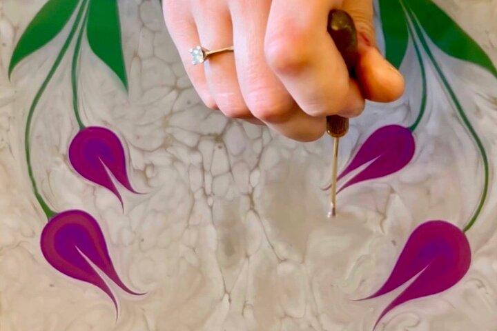 Turkish Marbling Paper,Tile, Illumination,Miniatur Workshops