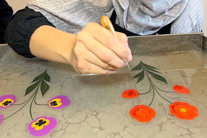 Turkish Marbling Paper,Tile, Illumination,Miniatur Workshops