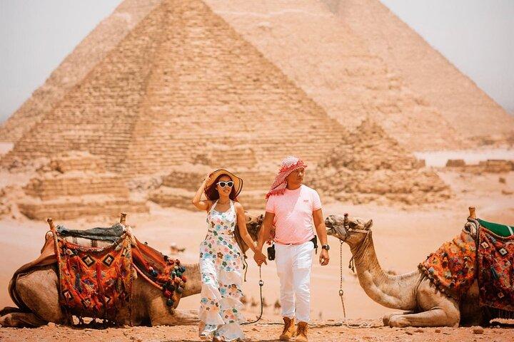 8-uur durende tour Gizeh piramides, Egyptisch museum Vanuit Caïro Gizeh hotels