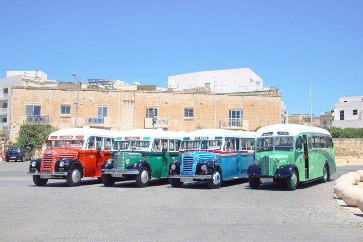 Vintage Bus to Valletta and Sliema and Rabat and Mdina
