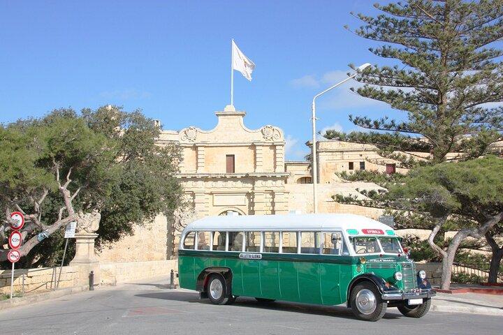 Vintage Bus to Valletta and Sliema and Rabat and Mdina