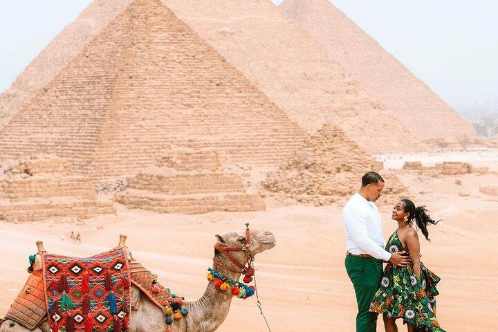 Giza pyramider, Sfinxen, Daltemplet med kamelridning och lunch