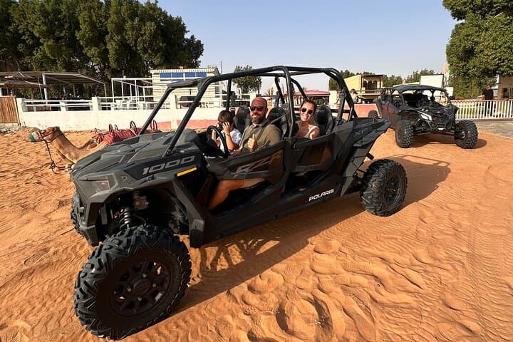 Dubai Morning 4 Seater Buggy Tour Sand Boarding & Camel ride